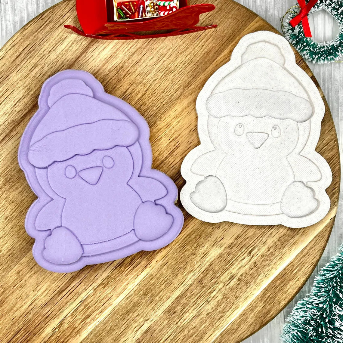 Christmas Penguin | Cookie Cutter | Fondant Stamp Embosser