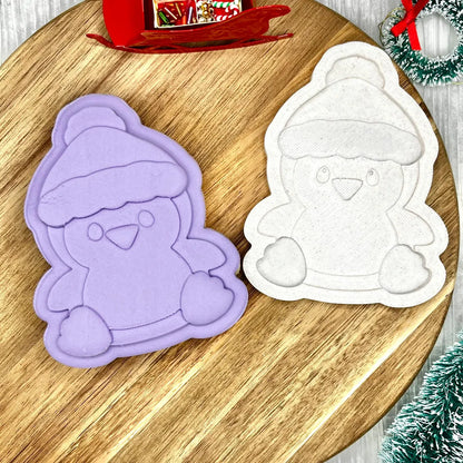 Christmas Penguin | Cookie Cutter | Fondant Stamp Embosser