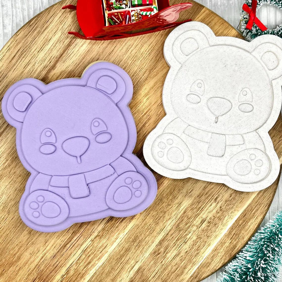 Christmas Polar Bear | Cookie Cutter | Fondant Stamp Embosser