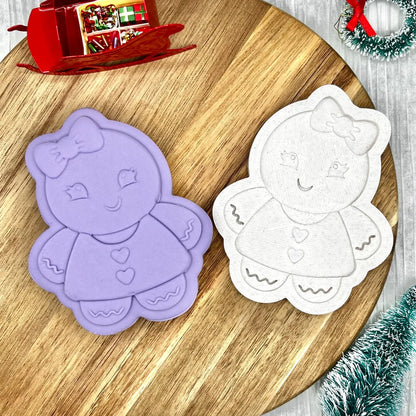 Gingerbread Girl | Cookie Cutter | Fondant Stamp Embosser