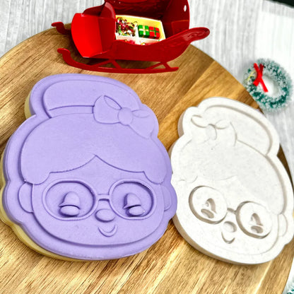 Mrs Claus | Cookie Cutter | Fondant Stamp Embosser